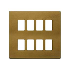Soho Lighting Old Brass 8 Gang RM Rectangular Module Grid Switch Plate