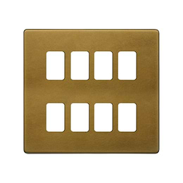 Soho Lighting Old Brass 8 Gang RM Rectangular Module Grid Switch Plate