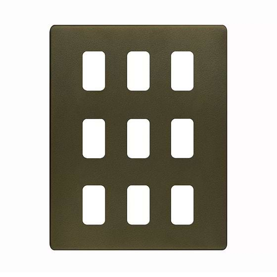 Soho Lighting Bronze 9 Gang RM Rectangular Module Grid Switch Plate