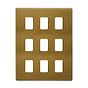 Soho Lighting Old Brass 9 Gang RM Rectangular Module Grid Switch Plate