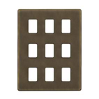 Vintage Brass 9 Gang Grid Plate
