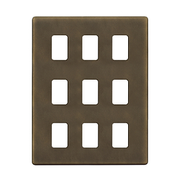 Vintage Brass 9 Gang Grid Plate
