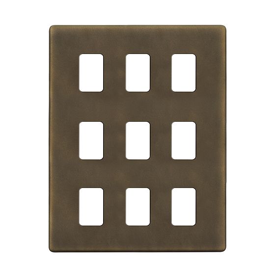 Vintage Brass 9 Gang Grid Plate
