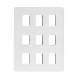 Soho Lighting White Metal Flat Plate 9 Gang RM Rectangular Module Grid Switch Plate