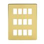 Soho Lighting Brushed Brass 12 Gang RM Rectangular Module Grid Switch Plate
