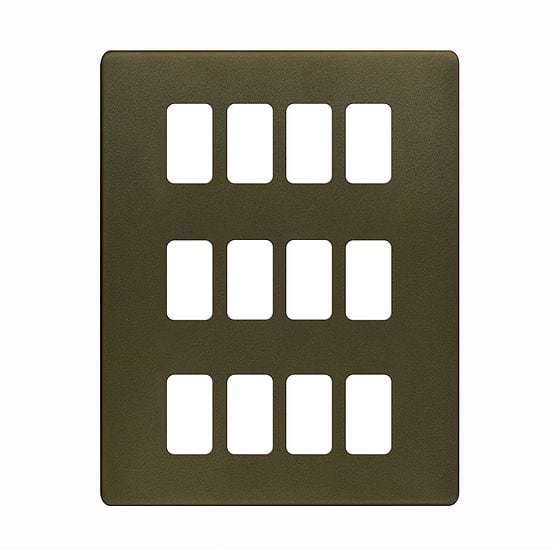 Soho Lighting Bronze 12 Gang RM Rectangular Module Grid Switch Plate