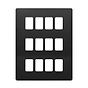 Soho Lighting Matt Black 12 Gang RM Rectangular Module Grid Switch Plate