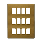 Soho Lighting Old Brass 12 Gang RM Rectangular Module Grid Switch Plate