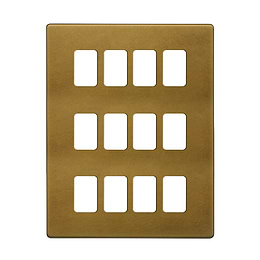 Soho Lighting Old Brass 12 Gang RM Rectangular Module Grid Switch Plate