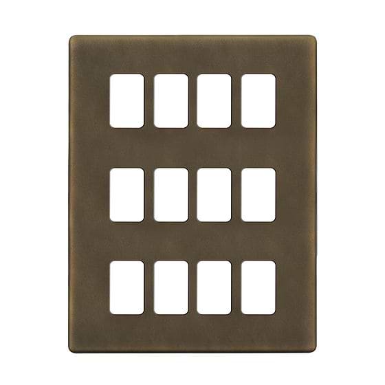 Vintage Brass 12 Gang Grid Plate
