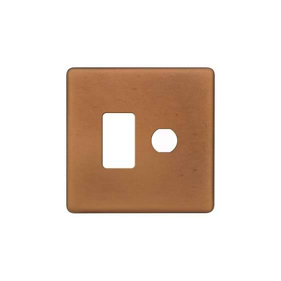 Soho Lighting Antique Copper 2 Gang 1RM+1CM Dual Module Grid Switch Plate