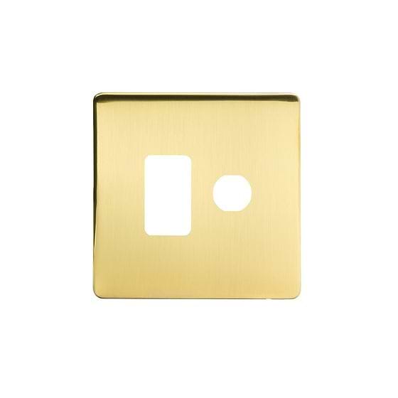 Soho Lighting Brushed Brass 2 Gang 1RM+1CM Dual Module Grid Switch Plate