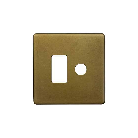 Soho Lighting Old Brass 2 Gang 1RM+1CM Dual Module Grid Switch Plate