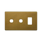 Soho Lighting Old Brass 3 Gang 1RM+2CM Dual Module Grid Switch Plate