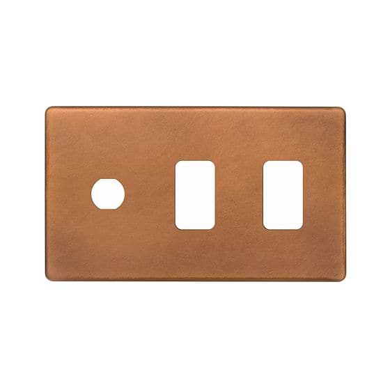 Soho Lighting Antique Copper 3 Gang 2RM+1CM Dual Module Grid Switch Plate