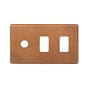 Soho Lighting Antique Copper 3 Gang 2RM+1CM Dual Module Grid Switch Plate