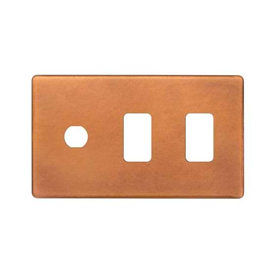 Soho Lighting Antique Copper 3 Gang 2RM+1CM Dual Module Grid Switch Plate