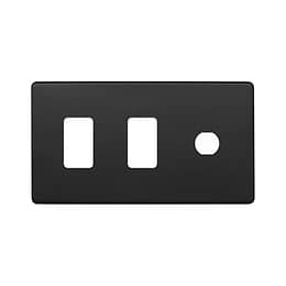 Soho Lighting Matt Black 3 Gang 2RM+1CM Dual Module Grid Switch Plate