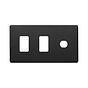 Soho Lighting Matt Black 3 Gang 2RM+1CM Dual Module Grid Switch Plate