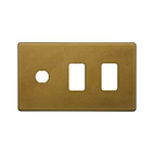 Soho Lighting Old Brass 3 Gang 2RM+1CM Dual Module Grid Switch Plate