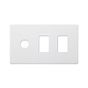 Soho Lighting Primed Paintable 3 Gang 2RM+1CM Dual Module Grid Plate