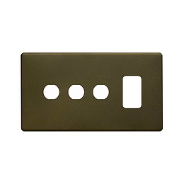 Soho Lighting Bronze 4 Gang 1RM+3CM Dual Module Grid Switch Plate