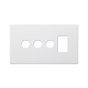 Soho Lighting Primed Paintable 4 Gang 1RM+3CM Dual Module Grid Plate