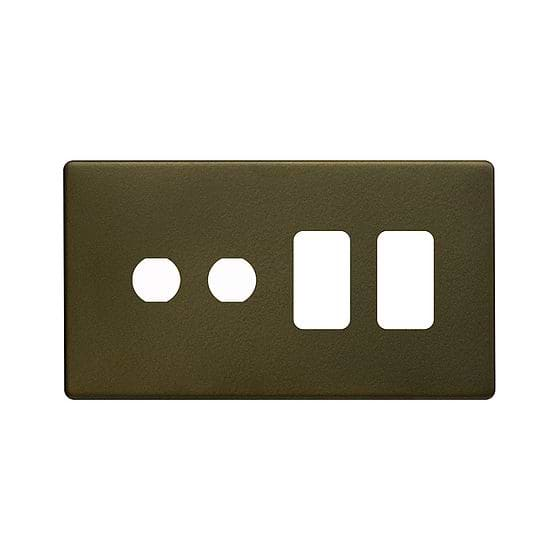 Soho Lighting Bronze 4 Gang 2RM+2CM Dual Module Grid Switch Plate