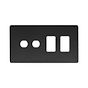 Soho Lighting Matt Black 4 Gang 2RM+2CM Dual Module Grid Switch Plate