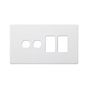 Soho Lighting Primed Paintable 4 Gang 2RM+2CM Dual Module Grid Plate