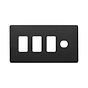 Soho Lighting Matt Black 4 Gang 3RM+1CM Dual Module Grid Switch Plate