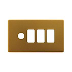 Soho Lighting Old Brass 4 Gang 3RM+1CM Dual Module Grid Switch Plate