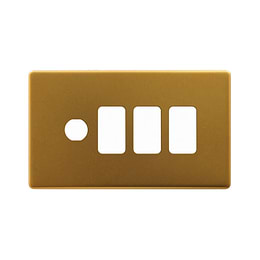 Soho Lighting Antique Gold 4 Gang 3RM+1CM Dual Module Grid Switch Plate
