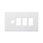 Soho Lighting Primed Paintable 4 Gang 3RM+1CM Dual Module Grid Plate