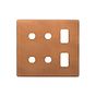 Soho Lighting Antique Copper 6 Gang 2RM+4CM Dual Module Grid Switch Plate