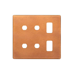 Soho Lighting Antique Copper 6 Gang 2RM+4CM Dual Module Grid Switch Plate