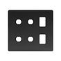 Soho Lighting Matt Black 6 Gang 2RM+4CM Dual Module Grid Switch Plate