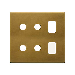 Soho Lighting Old Brass 6 Gang 2RM+4CM Dual Module Grid Switch Plate