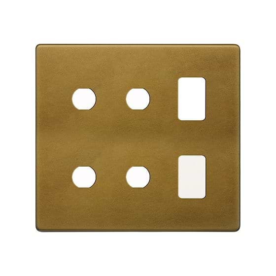 Soho Lighting Old Brass 6 Gang 2RM+4CM Dual Module Grid Switch Plate