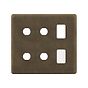 Soho Lighting Vintage Brass 6 Gang 2RM+4CM Dual Module Grid Switch Plate