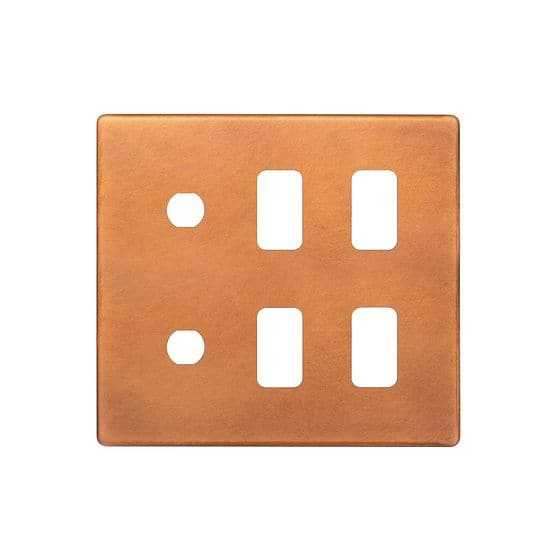 Soho Lighting Antique Copper 6 Gang 4RM+2CM Dual Module Grid Switch Plate