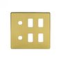 Soho Lighting Brushed Brass 6 Gang 4RM+2CM Dual Module Grid Switch Plate