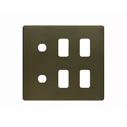 Soho Lighting Bronze 6 Gang 4RM+2CM Dual Module Grid Switch Plate