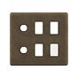 Soho Lighting Vintage Brass 6 Gang 4RM+2CM Dual Module Grid Switch Plate