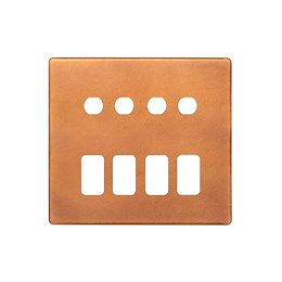 Soho Lighting Antique Copper 8 Gang 4RM+4CM Dual Module Grid Switch Plate
