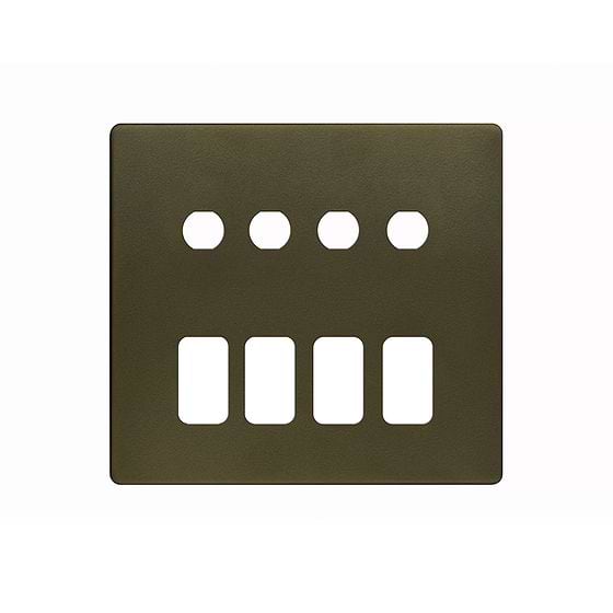 Soho Lighting Bronze 8 Gang 4RM+4CM Dual Module Grid Switch Plate