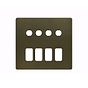 Soho Lighting Bronze 8 Gang 4RM+4CM Dual Module Grid Switch Plate