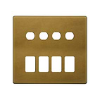Soho Lighting Old Brass 8 Gang 4RM+4CM Dual Module Grid Switch Plate