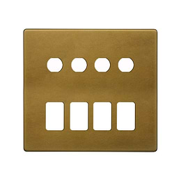 Soho Lighting Old Brass 8 Gang 4RM+4CM Dual Module Grid Switch Plate