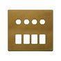 Soho Lighting Old Brass 8 Gang 4RM+4CM Dual Module Grid Switch Plate